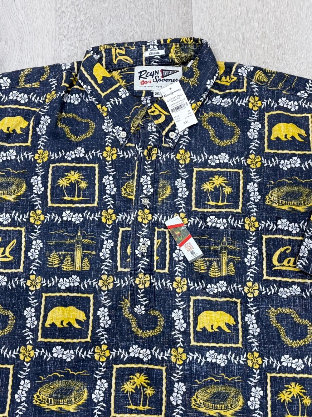 Reyn Spooner UC Cal Berkeley Blue Hawaiian Button Up Shirt Classic Men’s XXL
